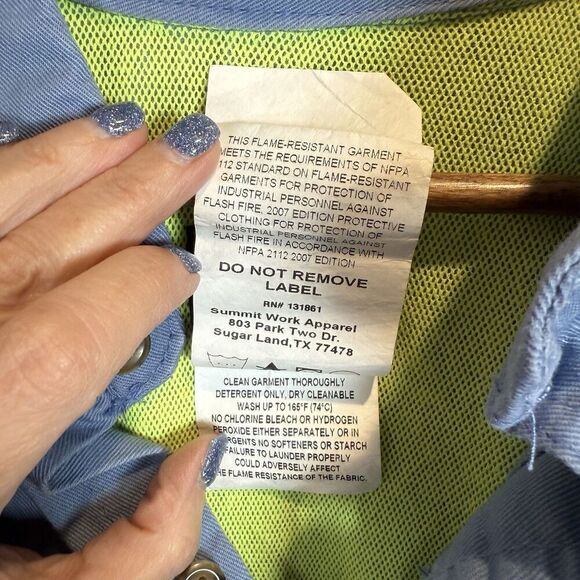 MCR Safety CAT2 Summit Breeze Fire Resistant Shirt 2XLT Blue Welding Mechanic - Picture 12 of 16